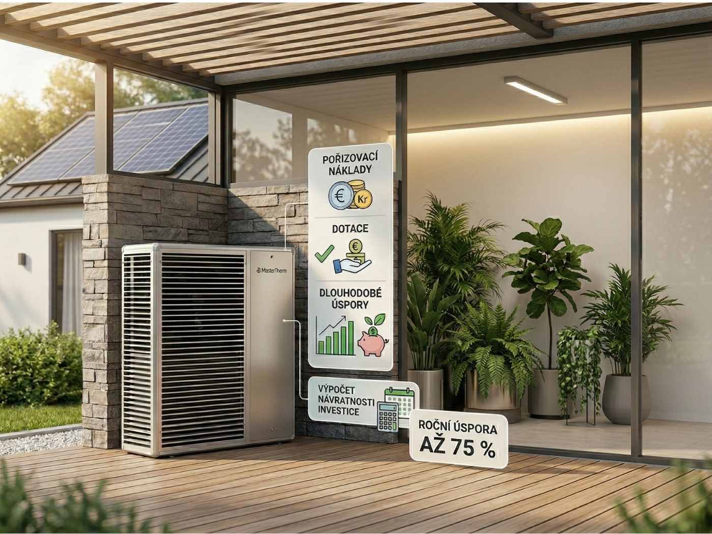 Tepelné čerpadlo u rodinného domu