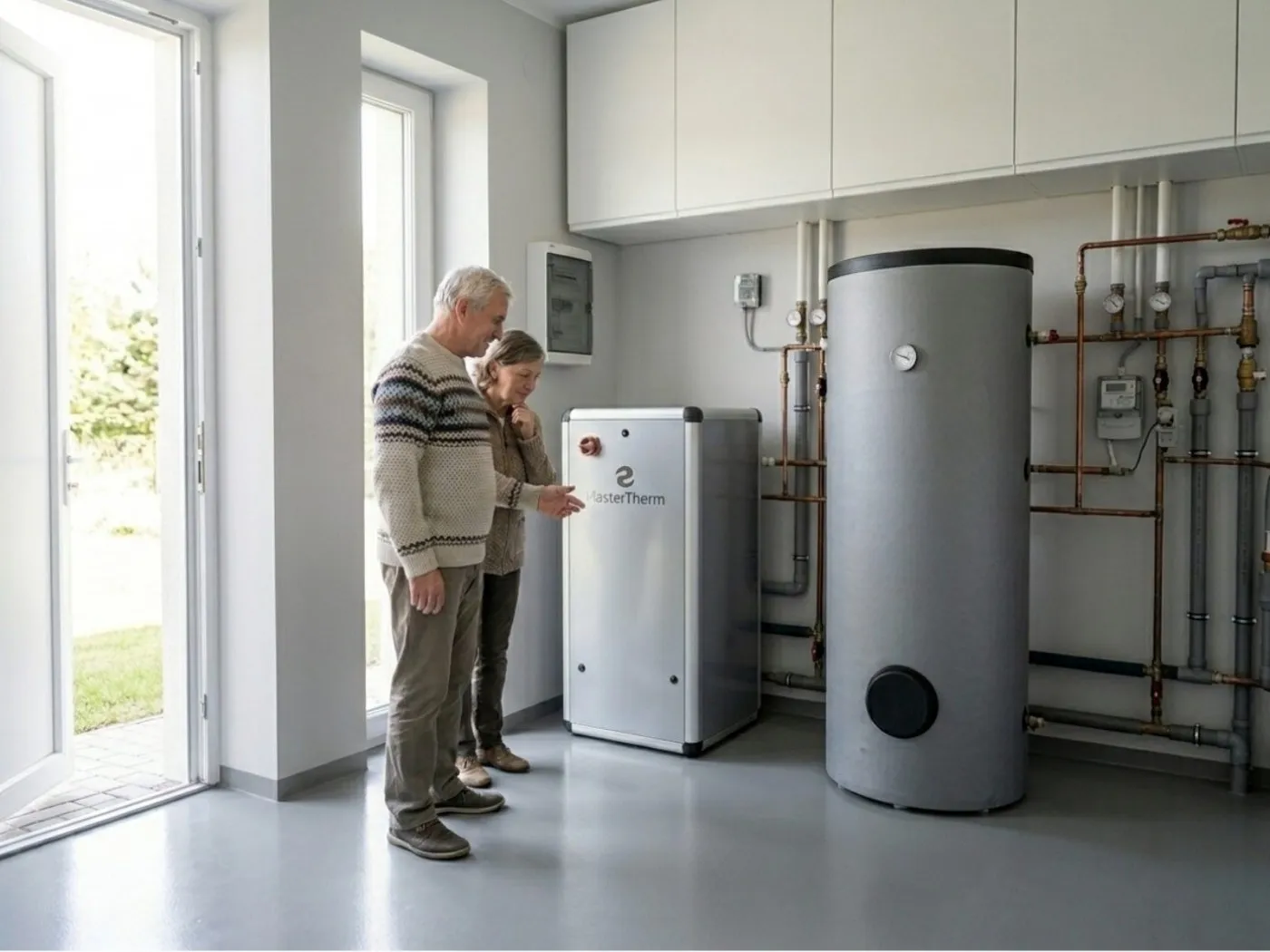 Tepelné čerpadlo AquaMaster Inverter v technické místnosti